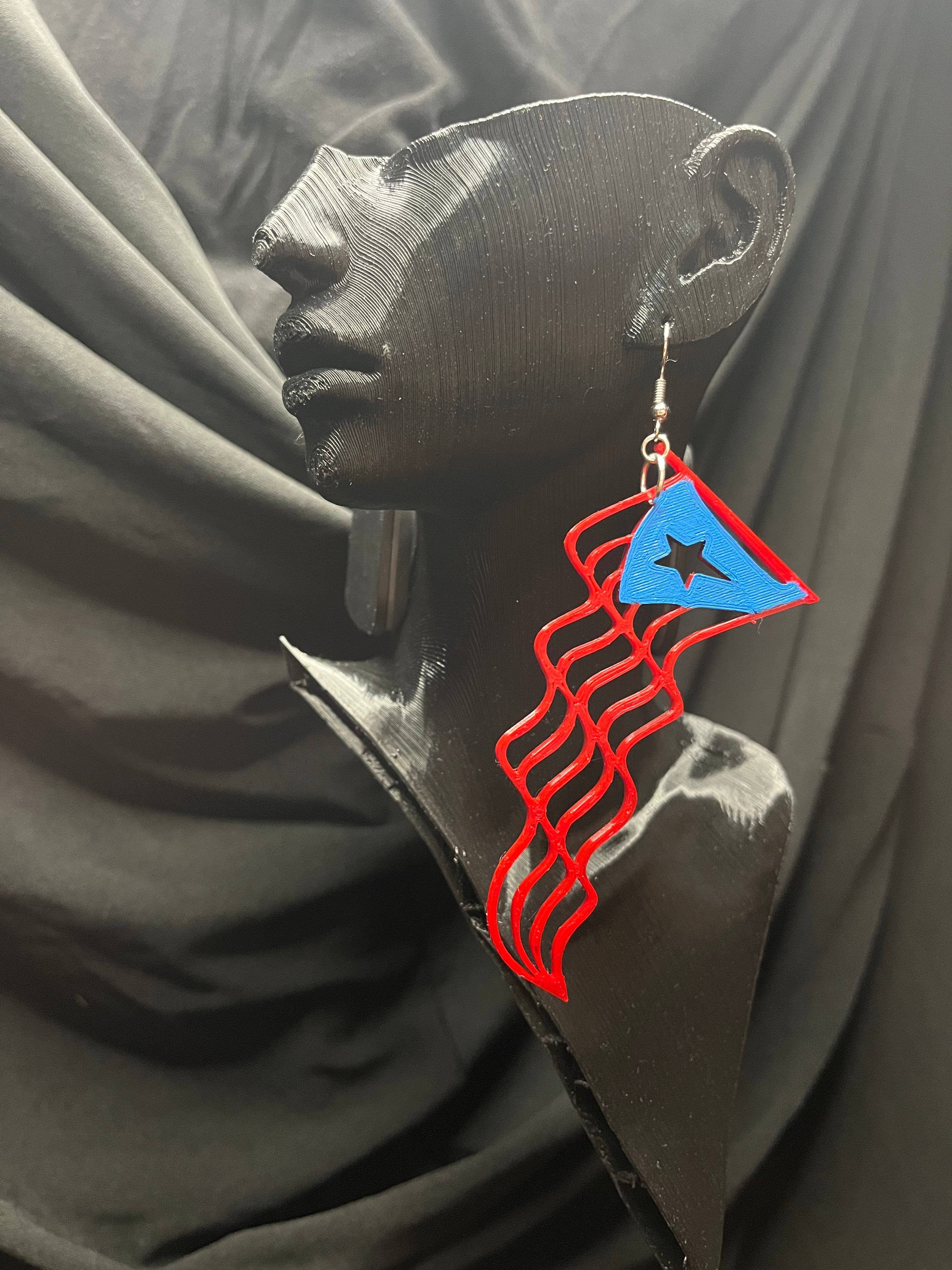 Paseo Boricua Chicago Flag earrings