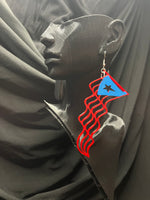 Load image into Gallery viewer, Paseo Boricua Chicago Flag earrings
