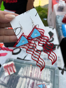 Paseo Boricua Chicago Flag earrings